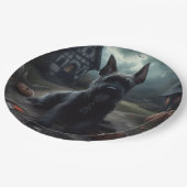 Assiettes En Carton Ecosse Terrier Citrouille Halloween effrayant (Angle)