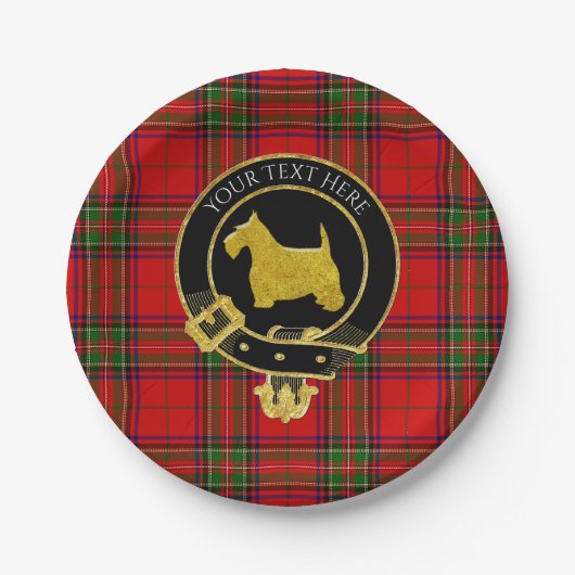 Assiettes En Carton Ecosse Terrier Clan Crest  (Devant)