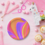 Assiettes En Carton Écran de couleur brillant (Fête)