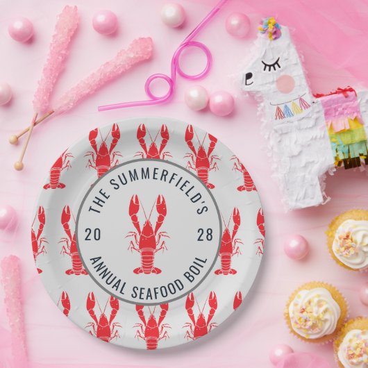 Assiettes En Carton Écrasse d'écrevisses Bouillabaisse d'été Homard Fê (Fête)