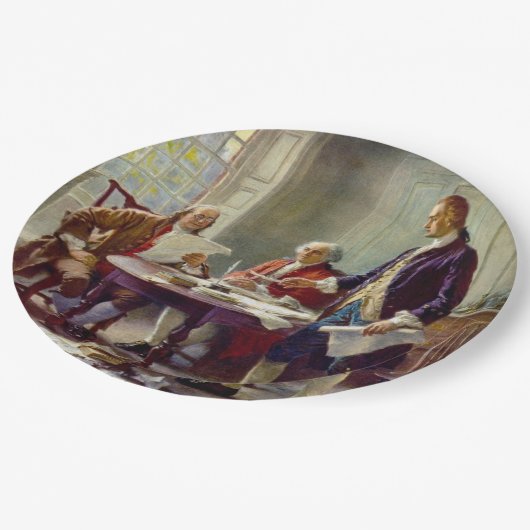 Assiettes En Carton Écrire la Déclaration d'indépendance (USA) (Angle)