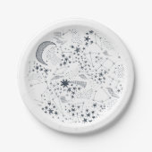 Assiettes En Carton Écrit dans la constellation des étoiles (Devant)