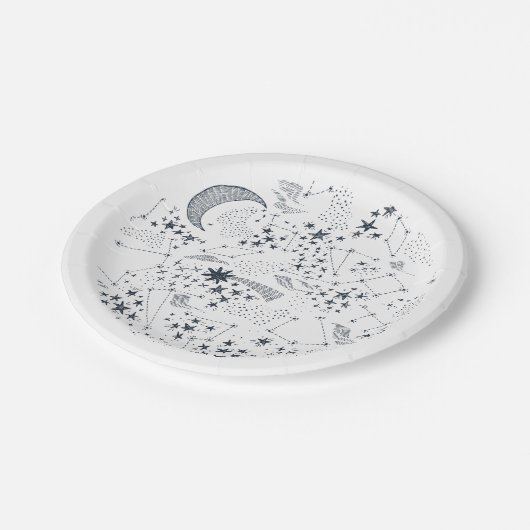 Assiettes En Carton Écrit dans la constellation des étoiles (Angle)