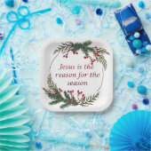 Assiettes En Carton Écriture chrétienne de Noël Sticker Écriture (Fête)