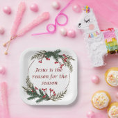 Assiettes En Carton Écriture chrétienne de Noël Sticker Écriture (Fête)