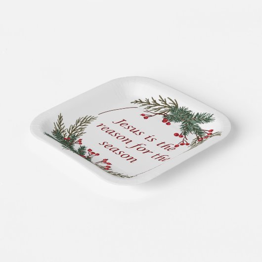 Assiettes En Carton Écriture chrétienne de Noël Sticker Écriture (Angulaire)