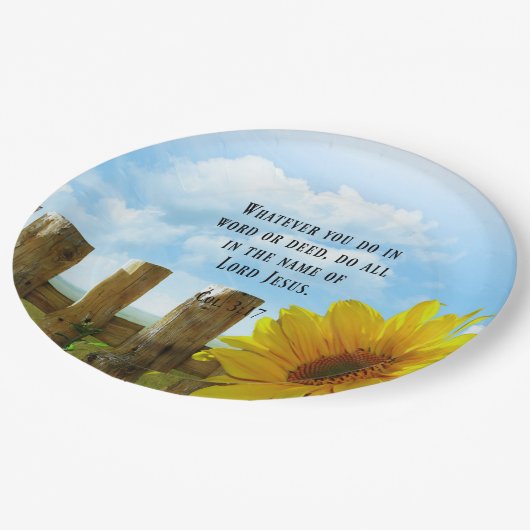 Assiettes En Carton Écriture, Colossiens 3:17 (Angle)