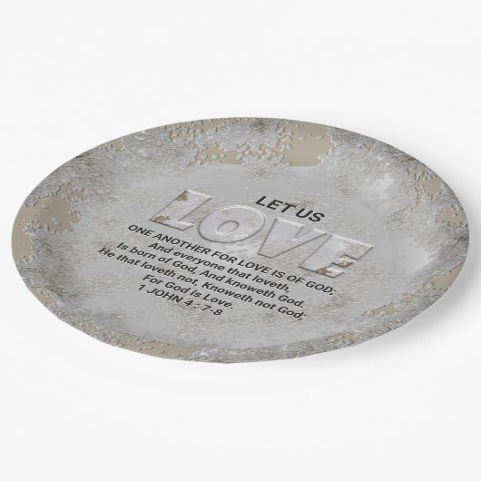 Assiettes En Carton Écriture d'amour (Angle)