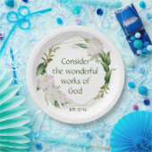 Assiettes En Carton Écriture Inspirante Citation Roses blanches Fleur (Fête)