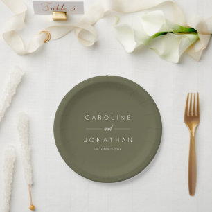 Assiettes En Carton Écriture minimaliste moderne personnalisée pour ma