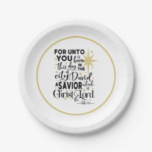 Assiettes En Carton Écriture Noël Naissance du Christ