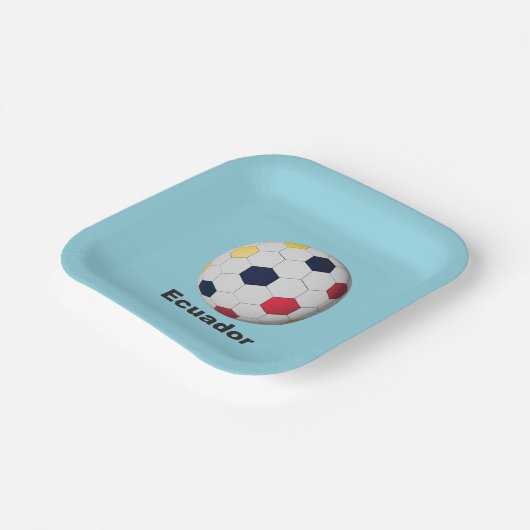 Assiettes En Carton Ecuador Soccer (Angulaire)