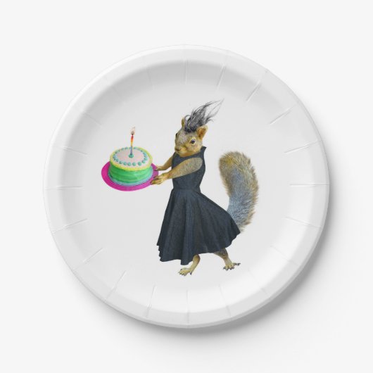 Assiettes En Carton Écureuil avec les plaques à papier de gâteau (Devant)