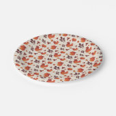 Assiettes En Carton Écureuil, champignon, feuille, noix (Angle)