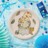 Assiettes En Carton Écureuil coloré (Fête)