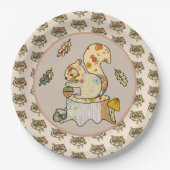 Assiettes En Carton Écureuil coloré (Devant)