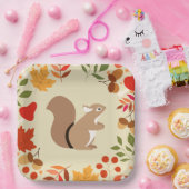 Assiettes En Carton Écureuil d'automne (Fête)