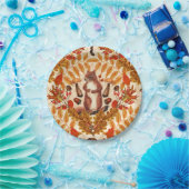 Assiettes En Carton Écureuil d'automne sur blanc (Fête)