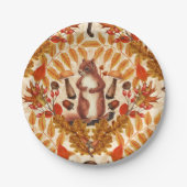 Assiettes En Carton Écureuil d'automne sur blanc (Devant)
