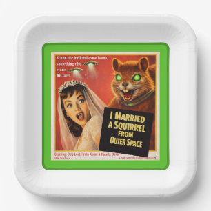 Assiettes En Carton Écureuil de l'espace extra-atmosphérique