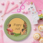 Assiettes En Carton Écureuil et nature avec texte personnalisable (Fête)