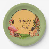 Assiettes En Carton Écureuil et nature avec texte personnalisable (Devant)