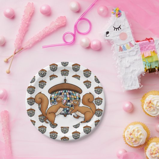 Assiettes En Carton Écureuils Disco (Fête)