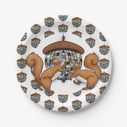 Assiettes En Carton Écureuils Disco (Devant)