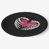Assiettes En Carton Ed Heart Dans Les Mains Squelettiques Classique (Angle)