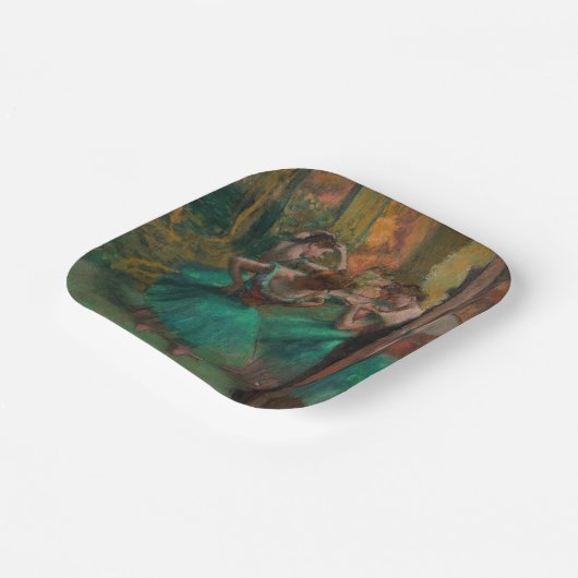 Assiettes En Carton Edgar Degas - Danseurs, rose et vert (Angulaire)