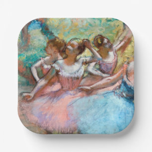 Assiettes En Carton Edgar Degas - Quatre Ballerinas sur scène
