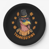 Assiettes En Carton Edgy Thanksgiving Turquie (Devant)