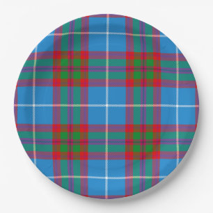 Assiettes En Carton Edimbourg City Tartan Plaid Blue Red Purple
