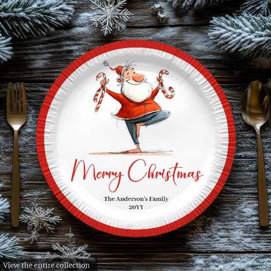 Assiettes En Carton Editable Santa Claus Humor Christmas Paper Plates
