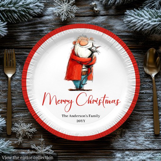 Assiettes En Carton Editable Santa Claus Humor Christmas Paper Plates