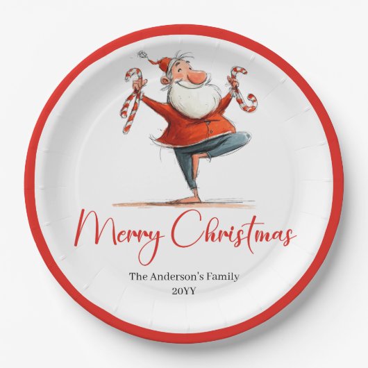 Assiettes En Carton Editable Santa Claus Humor Christmas Paper Plates (Devant)