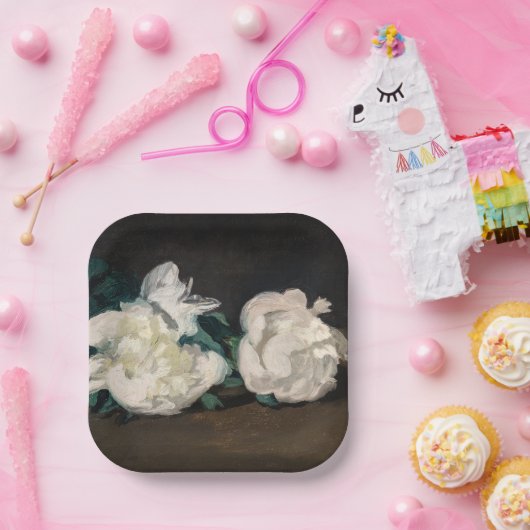 Assiettes En Carton Edouard Manet - Branche des pivoines blanches, sec (Fête)