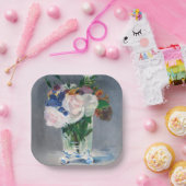 Assiettes En Carton Edouard Manet - Fleurs dans un Vase de Cristal (Fête)