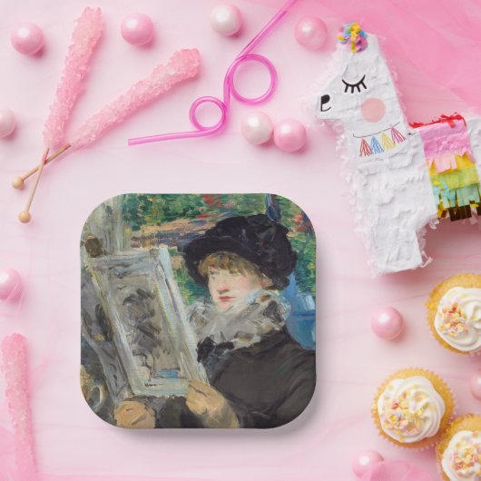 Assiettes En Carton Edouard Manet - Lecture Femme (Fête)