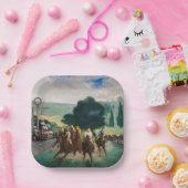 Assiettes En Carton Edouard Manet - Les courses à Longchamp (Fête)