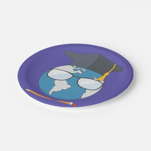 Assiettes En Carton Educated World (Angle)