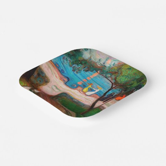 Assiettes En Carton Edvard Munch - Danse sur la plage (Angulaire)