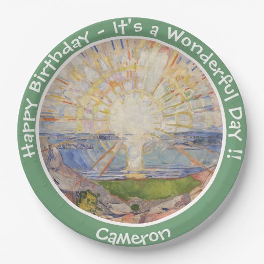 Assiettes En Carton Edvard Munch Le Soleil (Solen) - Articles de fête (Devant)