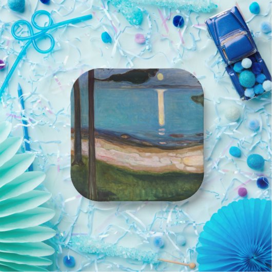 Assiettes En Carton Edvard Munch - Lune (Fête)