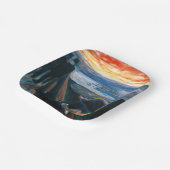 Assiettes En Carton Edvard Munch - Maladie d'humeur au coucher du sole (Angulaire)