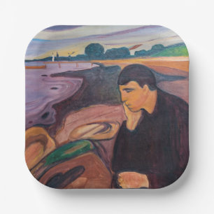 Assiettes En Carton Edvard Munch - Melancholy 1894