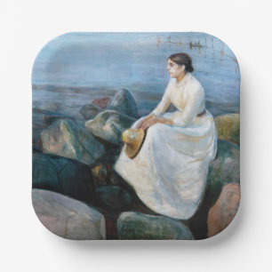 Assiettes En Carton Edvard Munch - Nuit d'été, Enger sur la plage