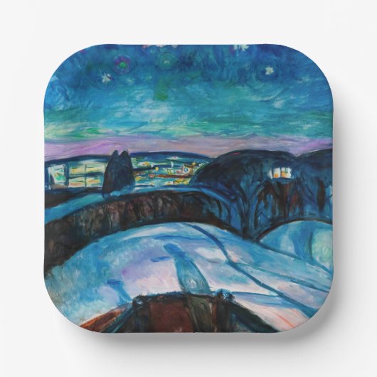 Assiettes En Carton Edvard Munch - Nuit étoilée 1922 (Recto)