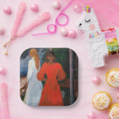 Assiettes En Carton Edvard Munch - Rouge et Blanc (Fête)