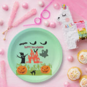 Assiettes En Carton Eerie Les mains vertes émergent avec des Citrouill (Fête)